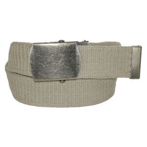 CTM Women's Cotton 1.5 Inch Belt with Vintage Military Buckle